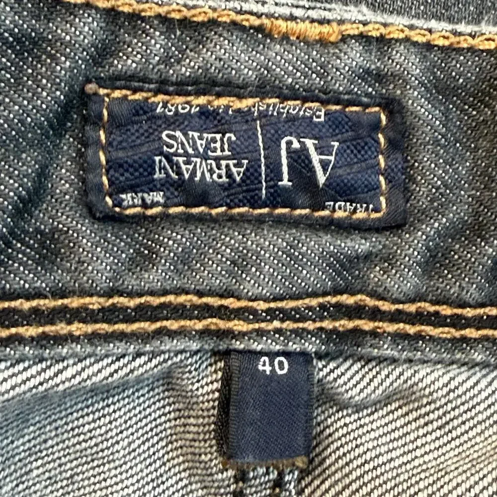 Armani Jeans J15 Gray Denim Straight Leg Jeans Men's Size 40 x 34